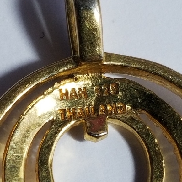 Circles pendant Sterling Silver 925 HAN Thailand gold concentric - Picture 9 of 10